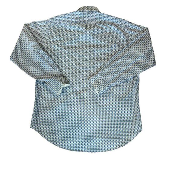 Thomas Dean Men’s XL Geometric Floral Dress Shirt Long Sleeve Cotton Button Down - Picture 4 of 7